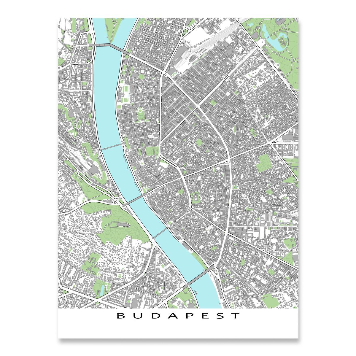 kaart van budapest kaart druk