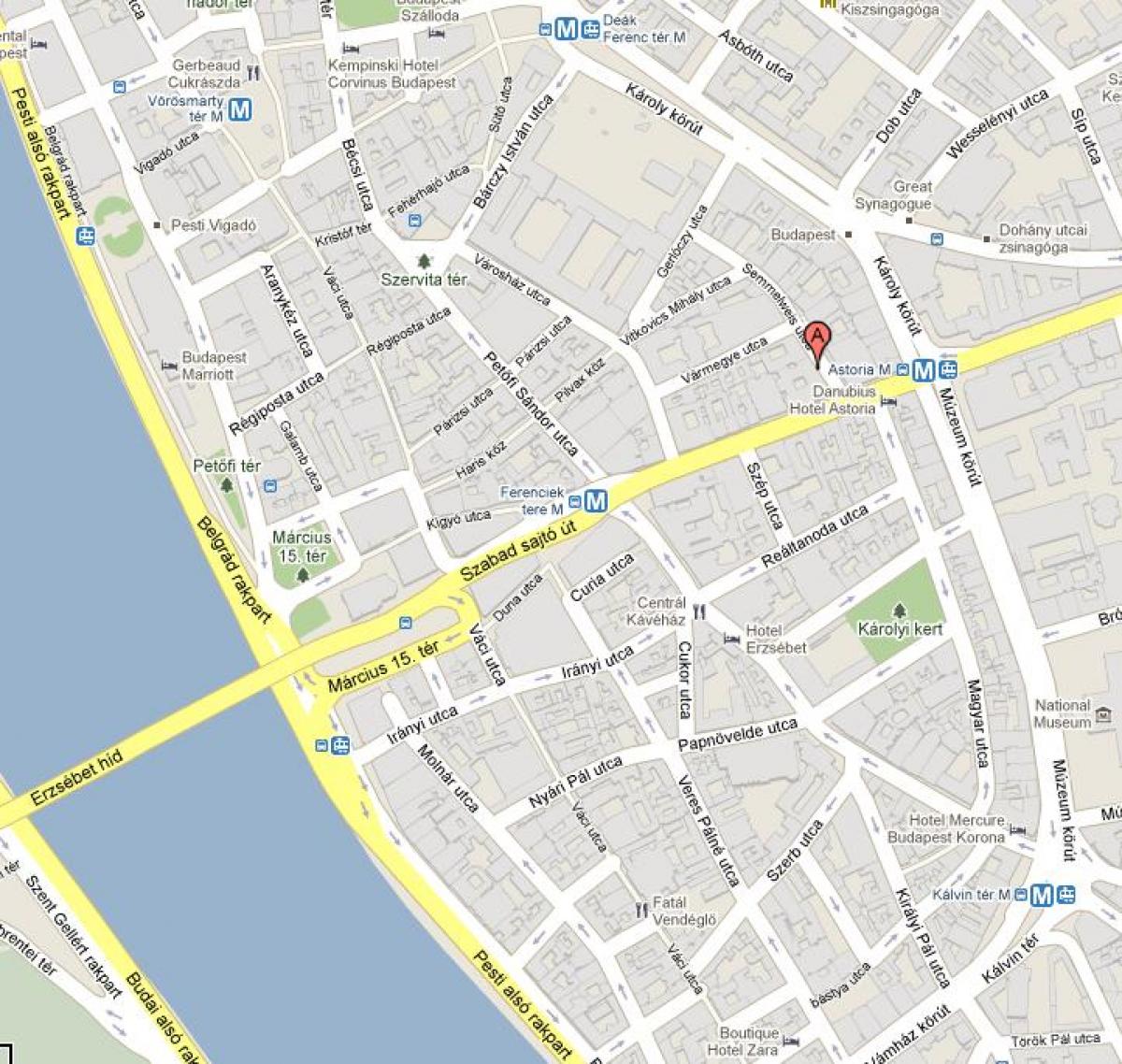 kaart van budapest koshuis