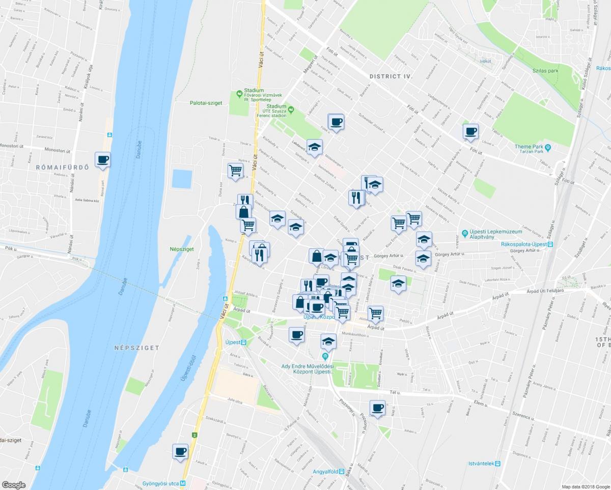 kaart van budapest restaurante