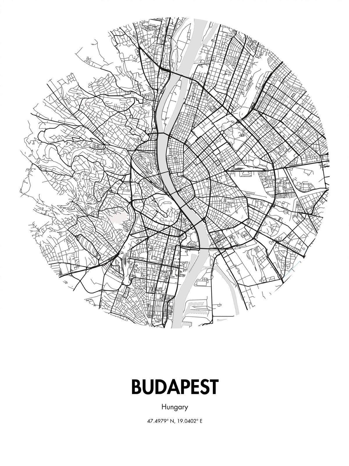 kaart van budapest straat kuns