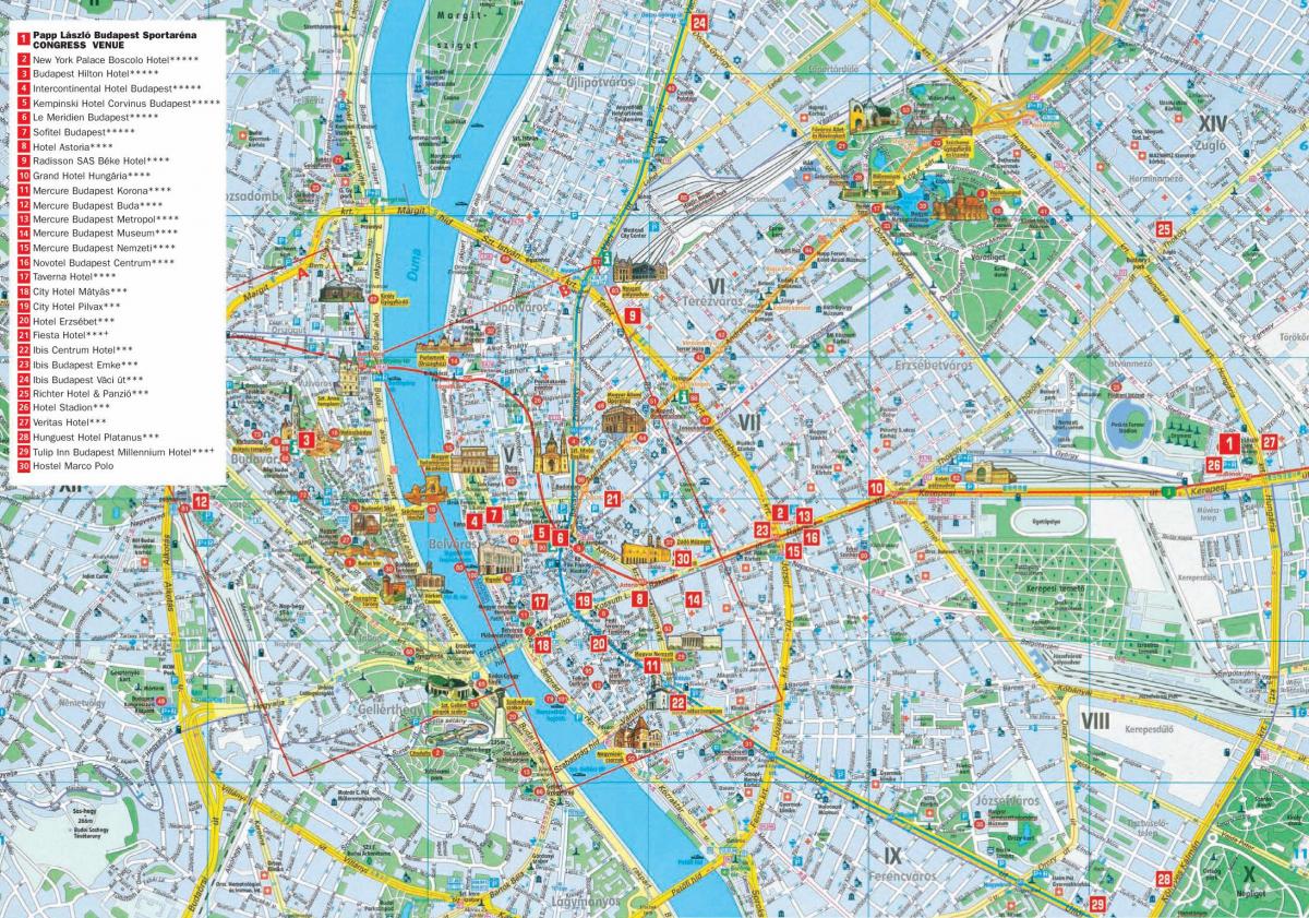 budapest stad toerisme-map