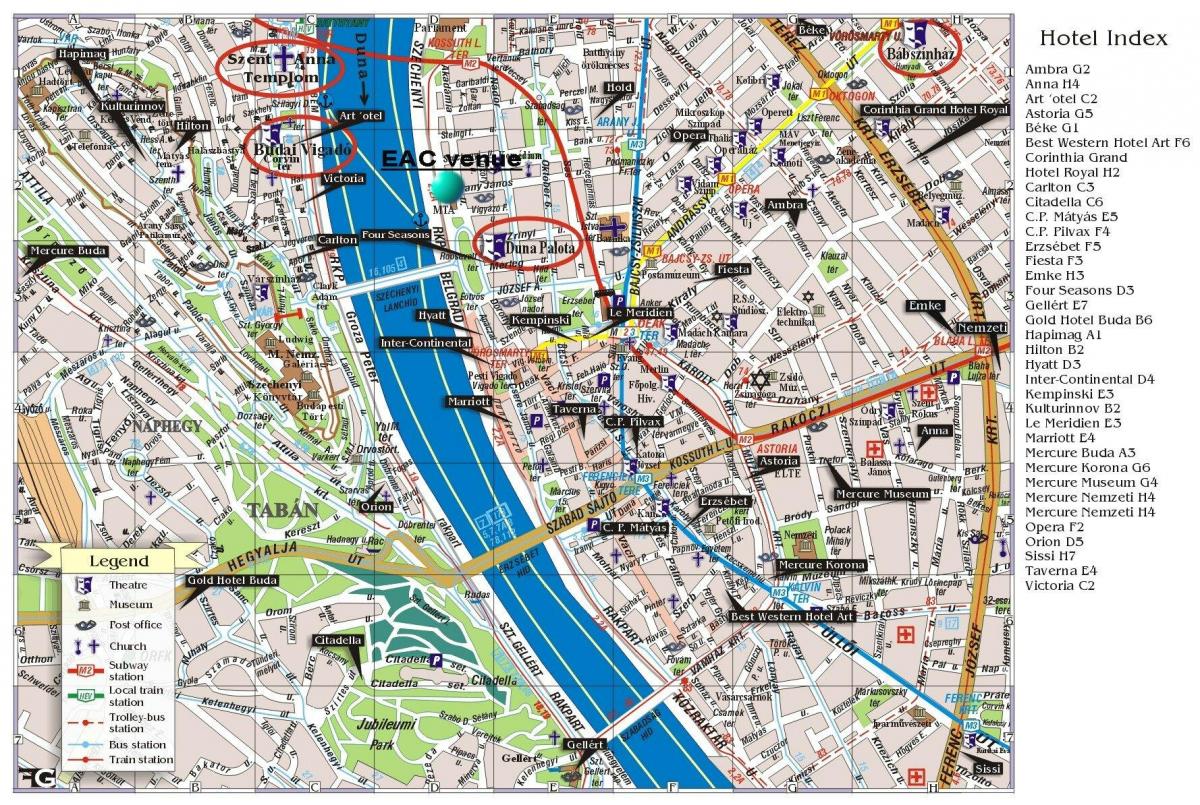 kaart van hilton budapest