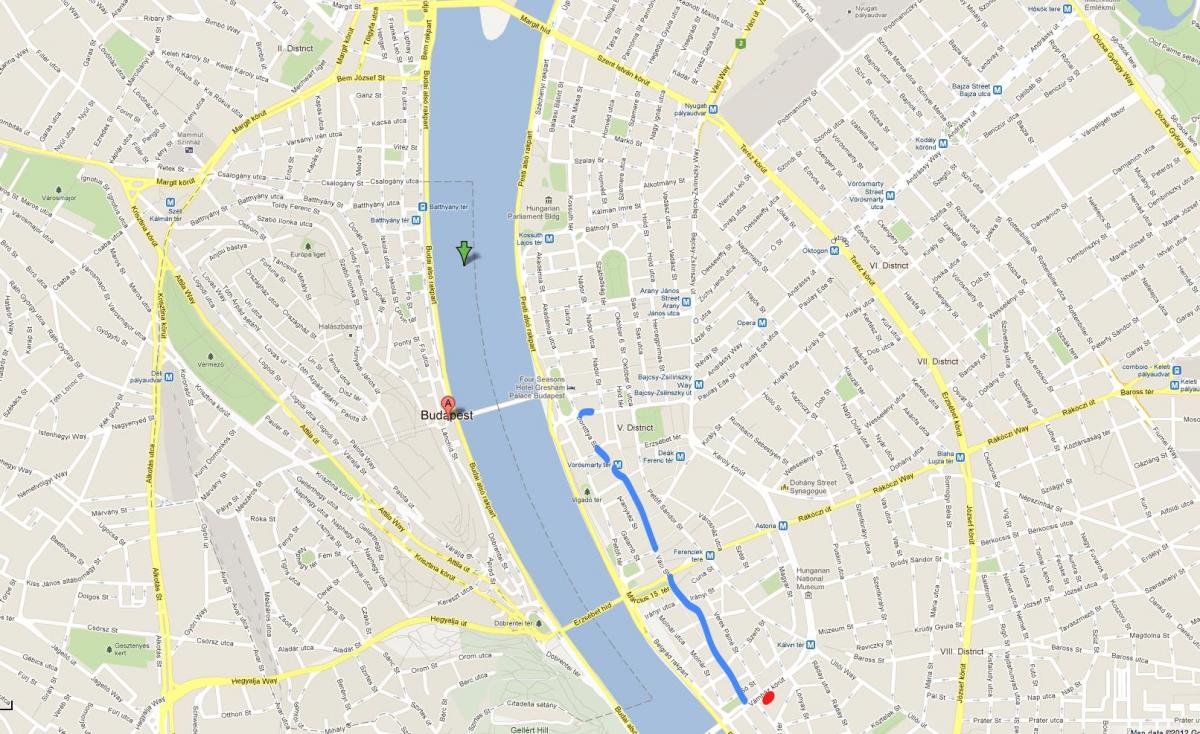 kaart van váci straat budapest